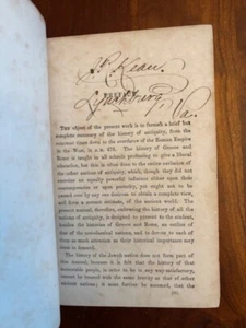 1871 Geschichtsbuch SIGNIERT JR Kean (Lynchburg VIRGINA) Thomas Jeffersons Enkel - Bild 1 von 5