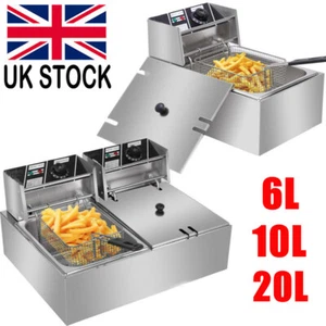 Large Electric Deep Fat Fryer Chip Food Oil Fry Fast Frying Home Commercial UK - Picture 1 of 33