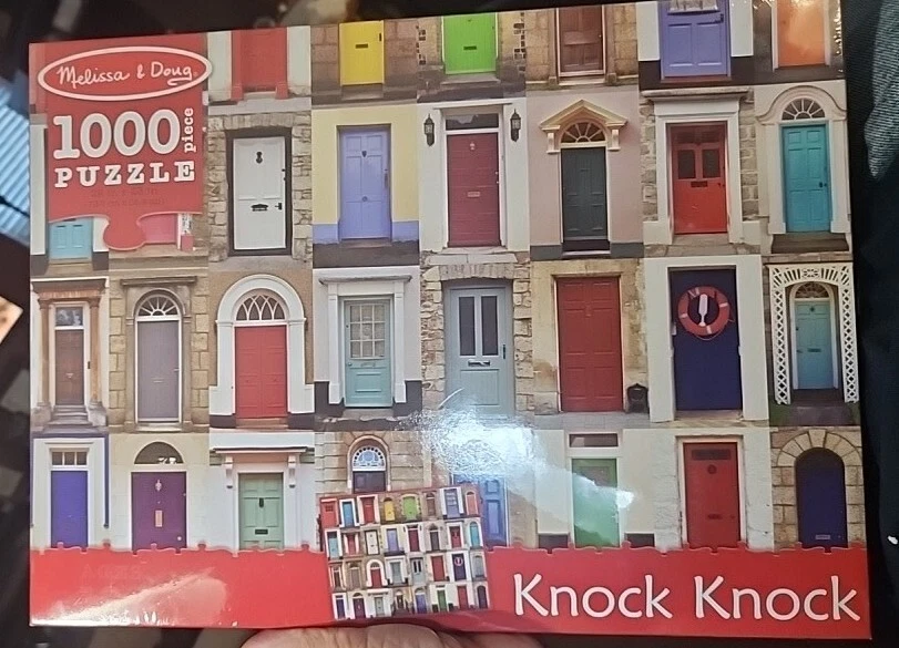Melissa & Doug Jigsaw Puzzle "Knock Knock" Doorways 1000 Pc Front Doors 29"x23" - Image 1 of 1