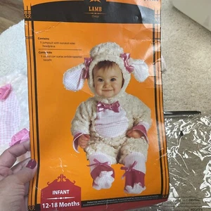 Infant Girl 12-18 Months Rubies Costume Co. Pink Lamb Halloween Costume NOS - Picture 1 of 20