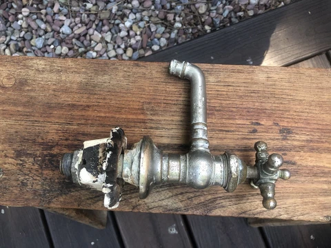 Antique Atlas Single Handle Sink Silver Faucet Spigot Well Made Vintage Hardware Cover