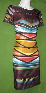 Maia mehrfarbig geometrische Linien Stretch Scuba Cocktail Social Kleid 4 $ 99 VERSCHIEDENES - Bild 1 von 7