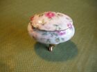 Vintage Made In Japan Pink Rose 3 Toed Oval Trinket Box