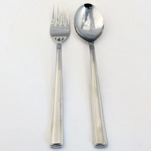 NORITAKE ECHO Serving Spoon & Serving Fork 8 .5" NEW NEVER USED made in Japan - Picture 1 of 3