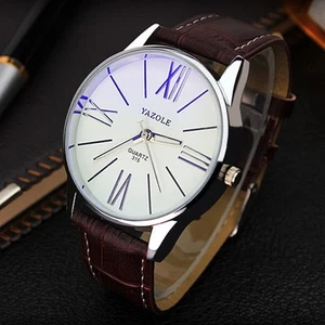 Reloj tradicional de cuarzo para hombre blanco y marrón - Imagen 1 de 7