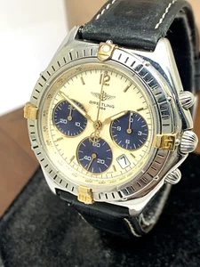 Reloj Breitling Unisex B55046 Cuarzo Suizo Cronógrafo Correa Cuero Negro 36mm - Imagen 1 de 14