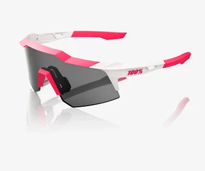 100% Speedcraft XS Puddy Pink White Cycling Sunglasses, Smoke Lens - Picture 1 of 3