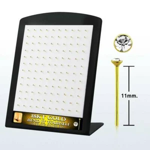 Pernos de nariz largos autoflexibles con pantalla de acrílico chapado en oro de 18 quilates - Imagen 1 de 1