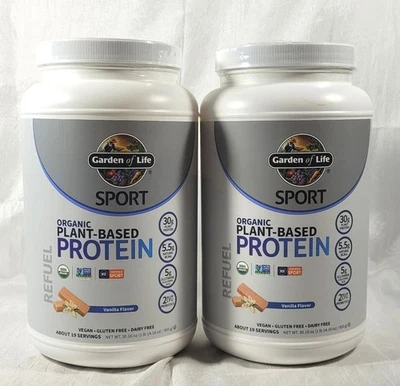 2 Garden of Life Organic Plant Based Sport Protein Vanilla 1 lb 14.16oz (855g) - Image 1 of 4