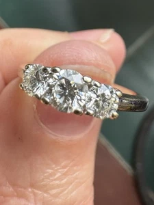 Anillo de diamantes 14k - ¡Preciosos diamantes naturales! Precio inicial bajo - no chatarra - Imagen 1 de 5