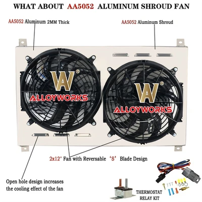 Aluminum Shroud Fan + Relay Fit 1992-2000,1994 Subaru Impreza 2.2L 2.5L MT US Foto 1 de 4