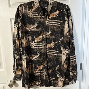 Bit And Bridal Men's 2 XL Tall Whitetail Deer Hunting Western Outdoor Shirt - Picture 1 of 10