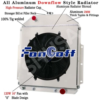 3 Row Radiator Shroud Fan For 1942-1952,1944 Ford F1 F2 F3 Truck Chevy V8 Engine Foto 1 de 4