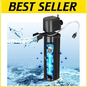 Compact Aquarium Filter with UV Light - Freshwater & Saltwater Clarity Solution - Picture 1 of 9