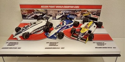 1:43 3 CAR SET PIQUET WORLD CHAMPION CARS 1981 1983 1987 BRABHAM BT49 WILLIAMS - Image 1 of 4