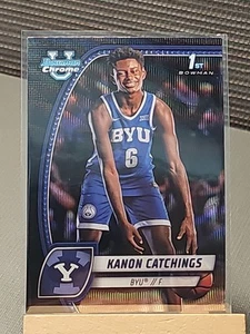 2024-25 Bowman University Chrome Kanon Catchings Black Wave 1st #40 BYU Cougars - Picture 1 of 2