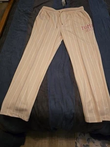 $99.50...Tommy Jeans size XL Striped Track Pants Beige/White. - Picture 1 of 9