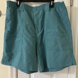 AFTCO American Fishing Tackle Co Shorts Aqua 40 Pockets Belt Loops Elastic Waist - Picture 1 of 6