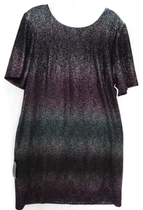 Lane Bryant Purple Blue Ombré Pockets Metallic Midi Sheath Dress Size 14 / 16 - Picture 1 of 14