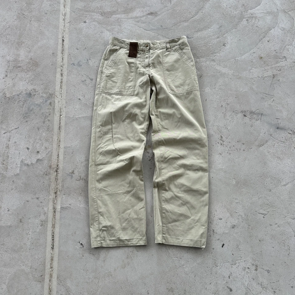 Vintage Dolce Gabbana Beige Avangard Pants Leather Label Gold Buttoms Size M Foto 1 de 4