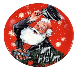 Harley-Davidson Mini Plate Ornament 2001 "Harley Claus" Limited 13th Edition - Picture 1 of 3