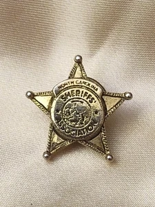 NC SHERIFF'S ASSOCIATION Vtg STAR Tie Tack Lapel Pin - Picture 1 of 4