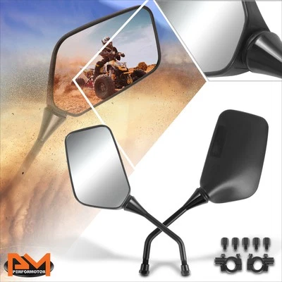 Универсальные текстурированные выпуклые боковые зеркала с болтовым креплением на руль квадроцикла стандартных размеров - Изображение 1 из 4
