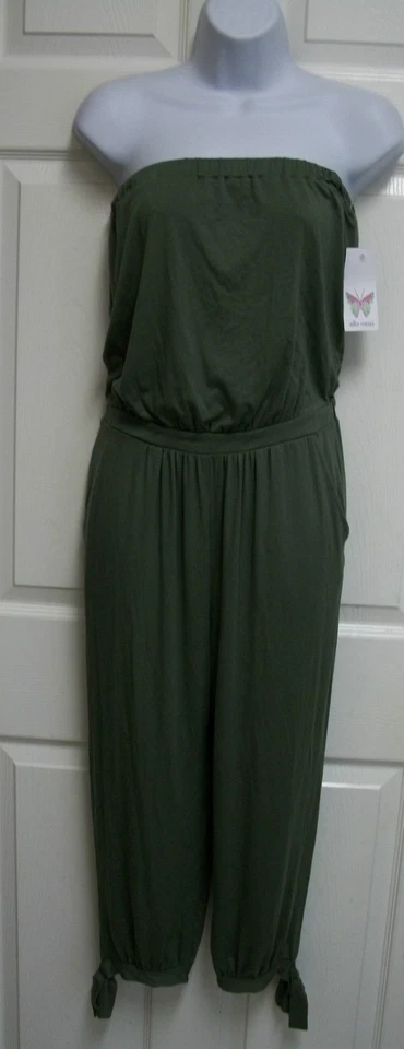 NEW ELLA MOSS FABULOUS SAGE SUPER SOFT JERSEY STRAPLESS TUBE TOP JUMPSUIT ROMPER - Image 1 of 4