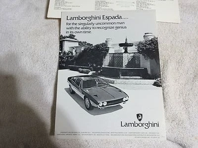 Lamborghini Miura S espada jarama original factory spec sheet Rare - Image 1 of 2