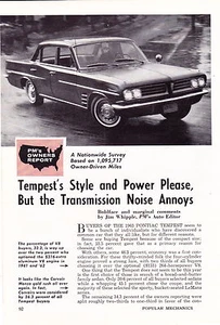 1963 PONTIAC TEMPEST  ~  ORIGINAL 7-PAGE OWNERS REPORT ARTICLE / AD - Bild 1 von 1