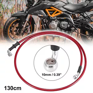 Universal 130cm 51.18" Motorbike Brake Clutch Oil Hose Line Pipe Hydraulic Red - Picture 1 of 8