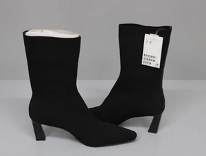H&M Wadenhohe Sock Boots Große 38 Schwarz Polyester 100% NEU - Bild 1 von 2