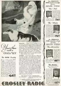 Barsoi Russian Wolfhound COSLEY RADIO Pal MATE Director A C Pearce 1930 Print Ad - Bild 1 von 1