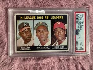 1967 Topps - #242 - NL RBI Leader Hank Aaron, Bob Clemente, Richie Allen - PSA 8 - Bild 1 von 2