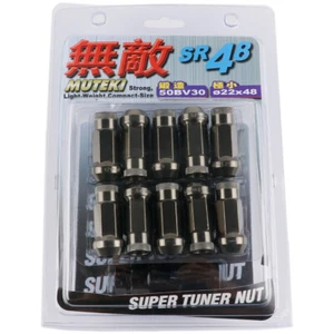 MUTEKI SR48 TITANIUM 48MM 12X1.25 OPEN ENDED 20 PCS LUG NUTS SET ACORN - Picture 1 of 4