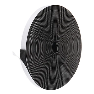 Weather Stripping Door Seal 1/2 Inch x 1/16 Inch x 32 Ft Self Adhesive Black - Picture 1 of 6