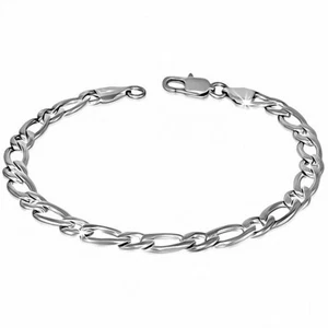 Bracelet homme acier maille figaro largeur 6 mm - Imagen 1 de 1