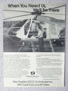 2/1983 PUB HUGHES 500E HELICOPTER AIR AMBULANCE ORIGINAL AD - Imagen 1 de 1