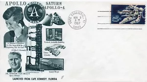 APOLLO Saturn 4 Launch day Werner von Braun & JFK Cape Canaveral Space cover - Photo 1/1