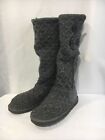 UGG Australia Sweater Boots Women's Size 9 Gray Buttons Fold Down