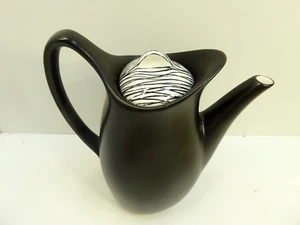 MIDWINTER STYLECRAFT JESSIE TATE BLACK WHITE TONGA TEAPOT COFFEE POT MCM - Picture 1 of 9