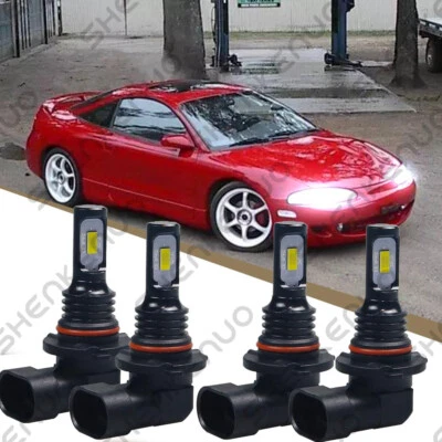 6000K Front LED Headlight Bulb For Mitsubishi Eclipse 1992-1999 High Low Beam x4 - Изображение 1 из 4