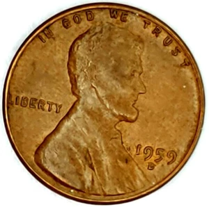 1959-P 1C Lincoln Memorial Cent AU 19tl1025-3 - Picture 1 of 2