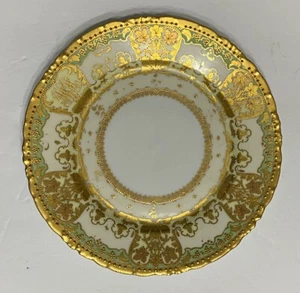 Franziska Hirsch Dresden erhaben & Perlen Gold Schnörkelarbeit Dessertteller 8,5" - Bild 1 von 10