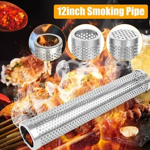 304 Stainless Steel BBQ Grill Smoker Box Tube for Wood Pellet Pipe Smoking Meat - Picture 1 of 9