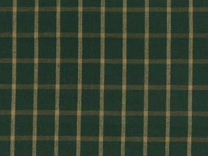 DARK Green Tea Dye Woven Window Pane Plaid Cotton Sewing Quilt Homespun Fabric - Picture 1 of 5