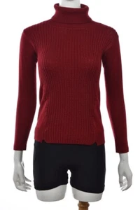 Karen Millen Mujer Suéter Talla 1 Rojo Cuello Simulado Mangas Largas Prenda para el torso de Lana - Imagen 1 de 5