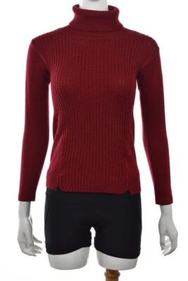 Suéter Karen Millen Mujer Talla 1 Rojo Cuello Simulado Manga Larga Lana Top Foto 1 de 4