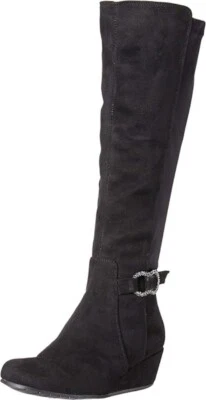 Kenneth Cole Reaction Mujeres Punta Vestido Tacón Cuña Bota Punta Redonda Media Pantorrilla Negro 5 Foto 1 de 4