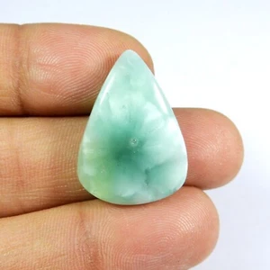 Sky Blue Larimar Pattern Hemimorphite Pear Gemstone Cabochon Loose 22 Cts #10652 - Picture 1 of 6